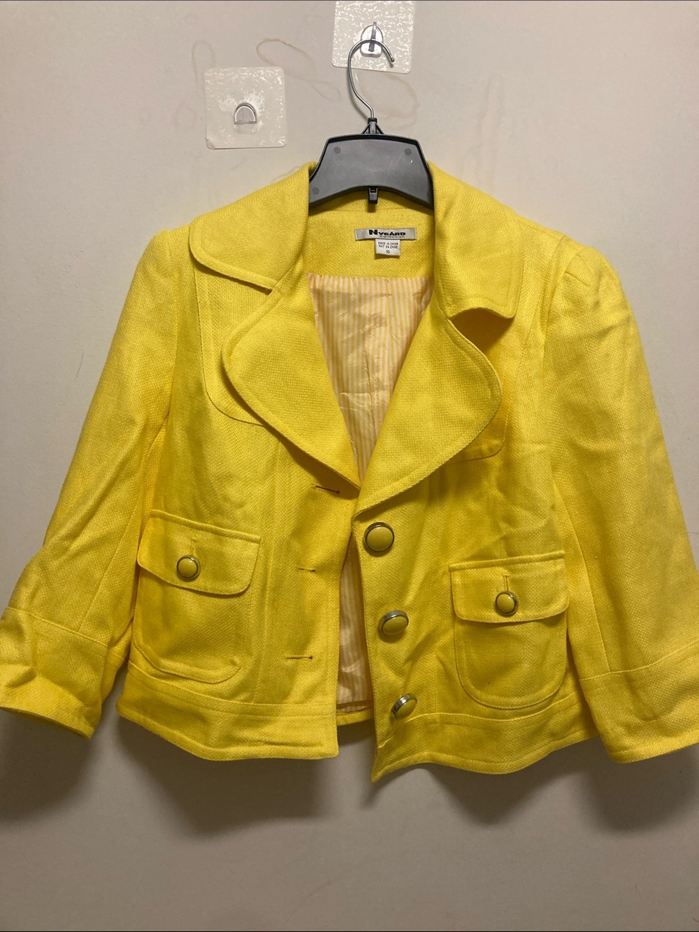 NYGARD/Bright Yellow Tailored Button Jacket